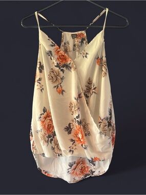 Floral Halter Tank Top - Light Cream/White - SHEIN